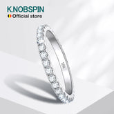 Moissanite Ring - 18k White Gold Wedding Band